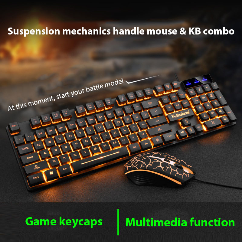 Gaming Keyboard And Mouse Set - KM320 キーボードとマウスセット防水発光ゲームバックライト付きキーボード