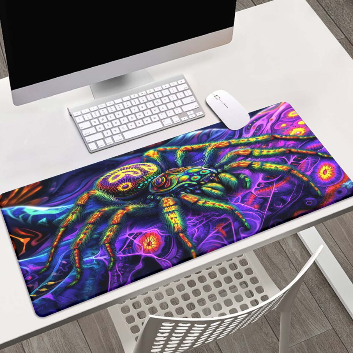 Gaming Keyboard Brand - ブランド鮮やかなスパイダーマウスパッドゲーミングキーボードマット滑り止めゴムオフィスデスクパッド PC ゲーマー用ラップトップコンピュータアクセサリー
