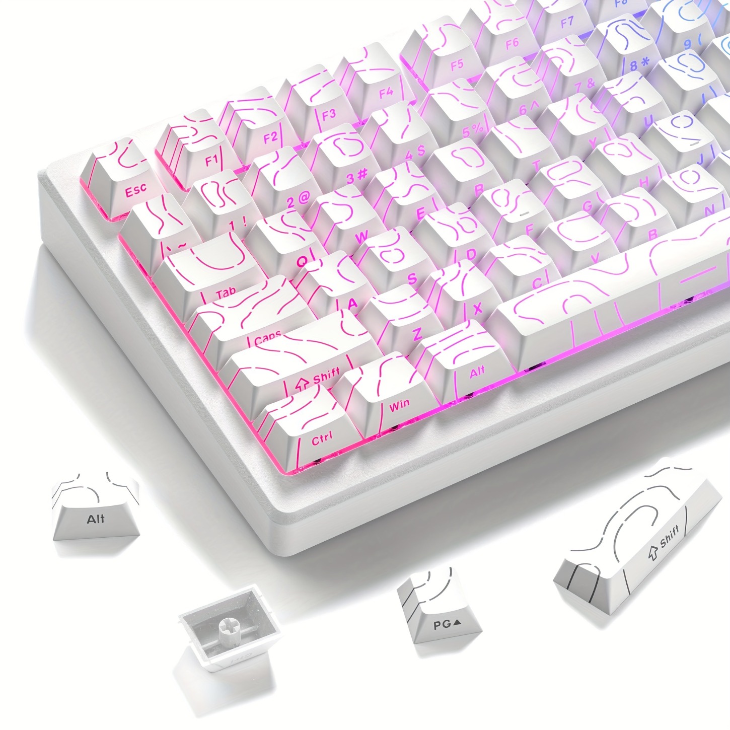 Gaming Keyboard Magnetic Switches - 2026 コンターライン PBT キーキャップ 97キー チェリープロファイル