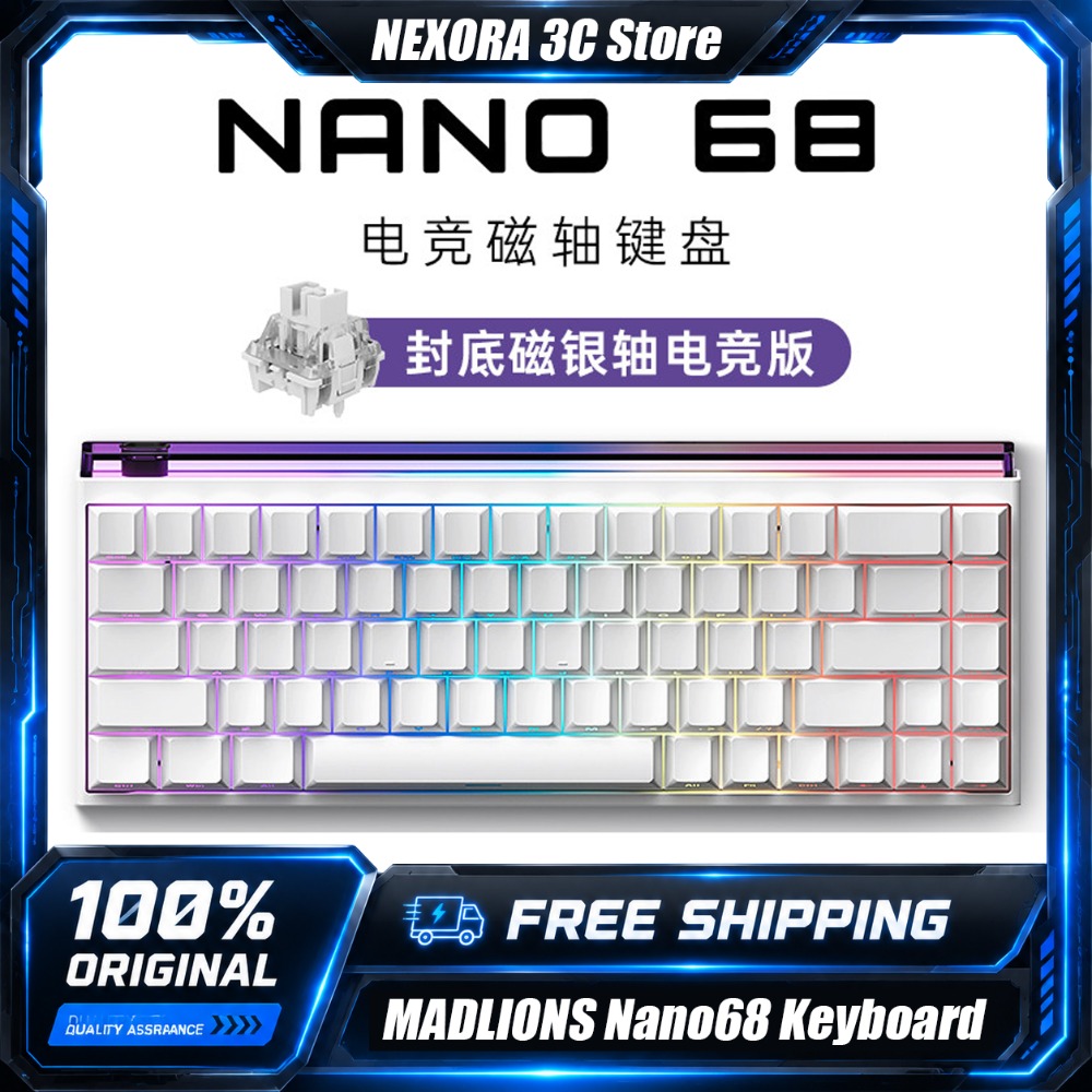 Gaming Keyboard Hall Effect Switches - MADLIONS Nano68 マグネティックスイッチキーボード ホール効果 ラピッドトリガー RT