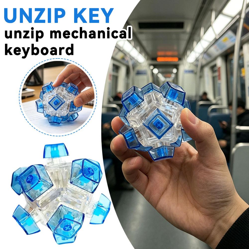 Mechanical Switch Tester - 12面体クリエイティブメカニカルボタンフィジェットトイPC透明キーボードスイッチテスターキーホルダーストレス解消減圧おもちゃ