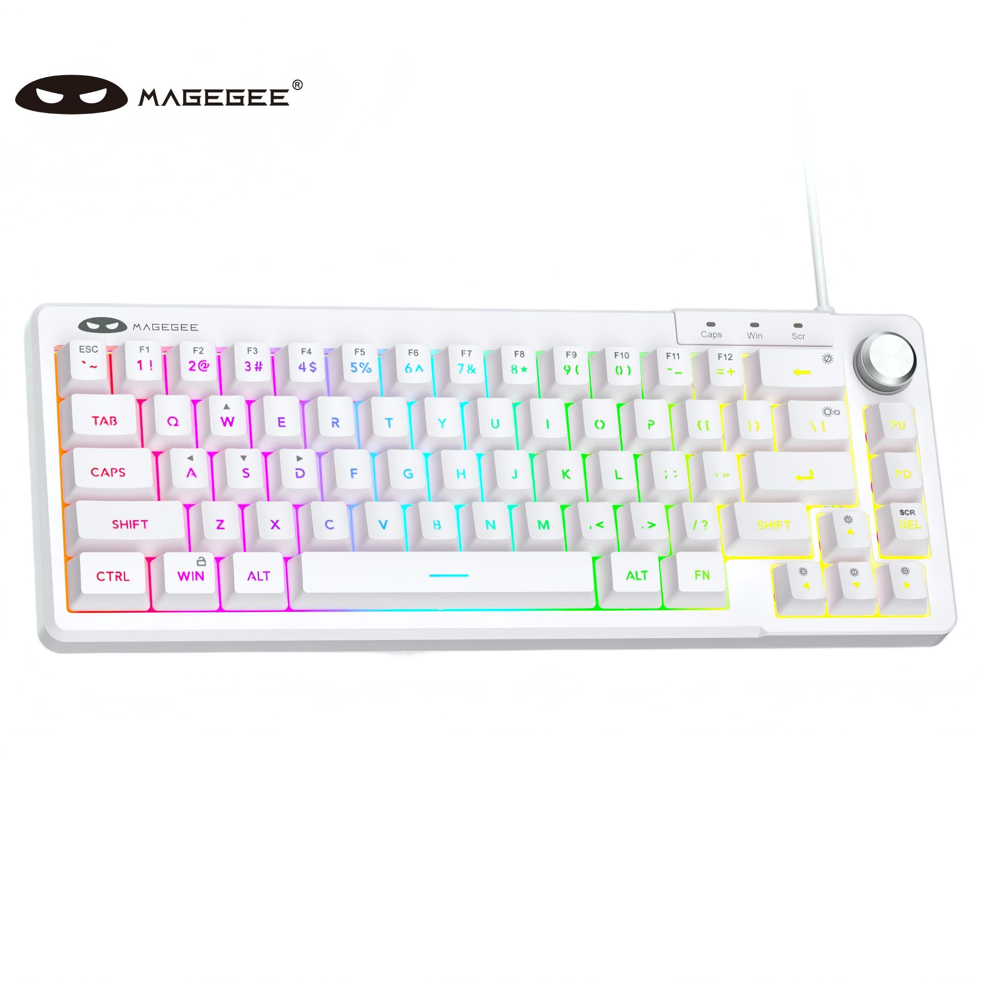 Gaming Keyboard Brand - MageGee TS68 ミニ 60% メンブレンキーボード、RGBバックライト、66キー、OEMプロファイル、人間工学に基づいたデザイン、ゲーム/オフィス用