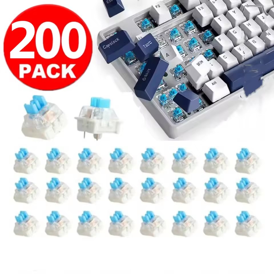 Keyboard Gaming Blue Switch - 10個入り/30個入り 3ピン式 交換用メカニカルキーボードスイッチ。青、赤、茶色の3色展開。DIYキーボードやLEDゲーミングキーボード用のクリックスイッチ。