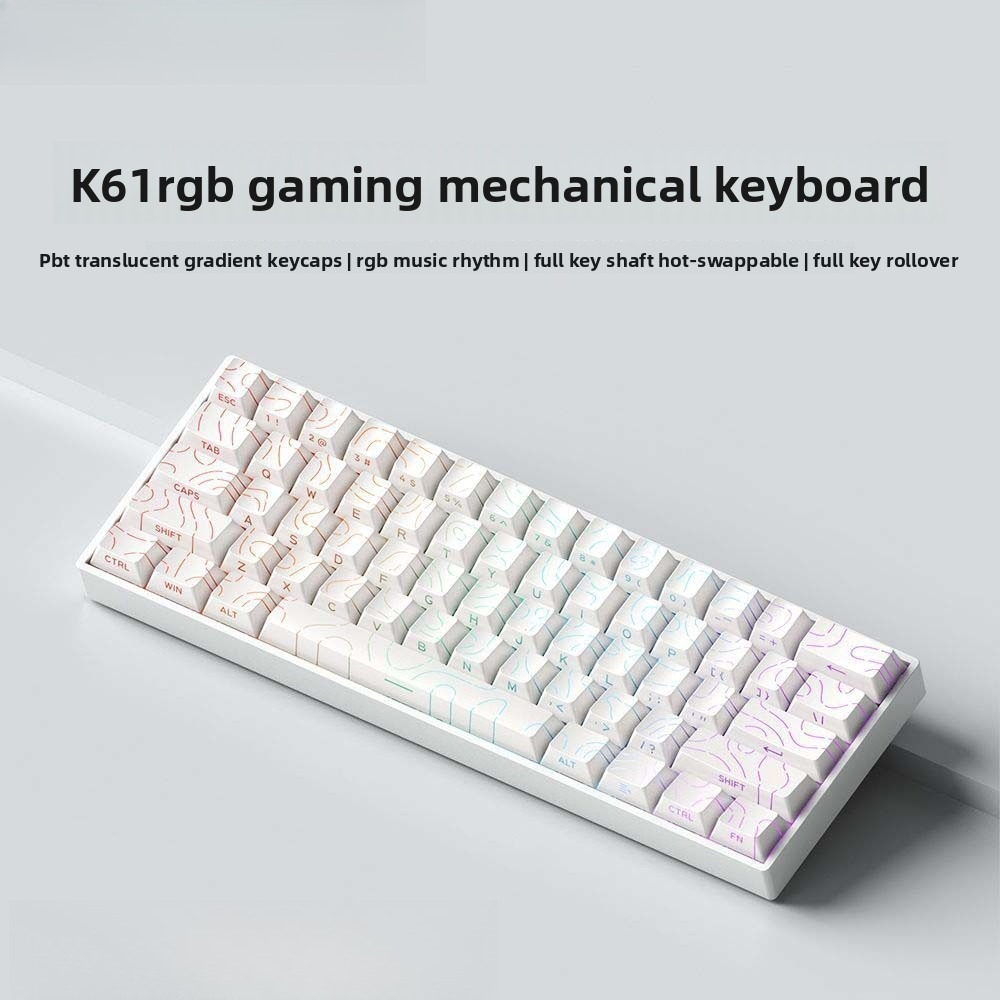 Gaming Keyboard Thocky - Bluetooth 2.4G ワイヤレスメカニカルキーボード 60% 61キー RGB