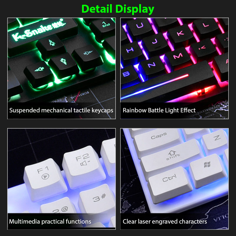 KM320 キーボードとマウスセット防水発光ゲームバックライ - Gaming Keyboard And Mouse Set のレビューと価格