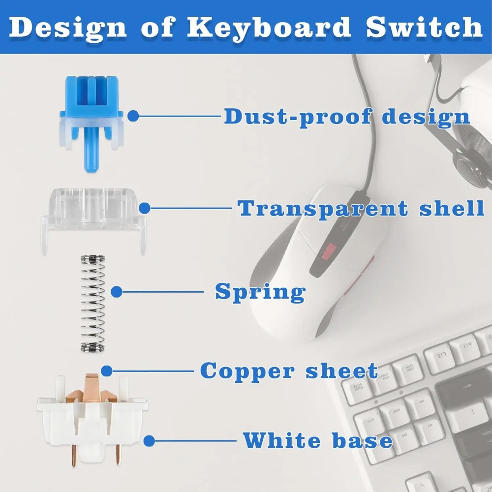 1-150 個 3 ピン DIY メカニカルキーボードスイッ - Keyboard Gaming Blue Switch のレビューと価格