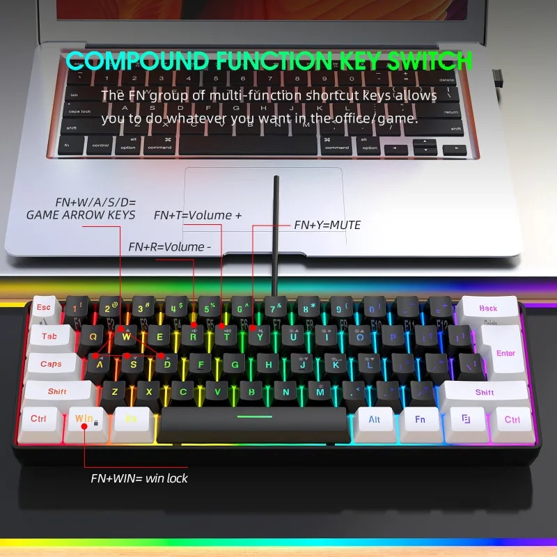 キーボードとマウス 60% コンピューターゲームコンボキット - Gaming Keyboard And Mouse Set のレビューと価格