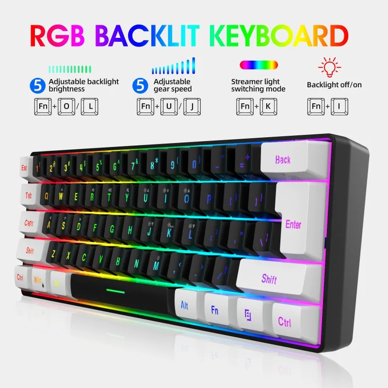 キーボードとマウス 60% コンピューターゲームコンボキット - Gaming Keyboard And Mouse Set のレビューと価格