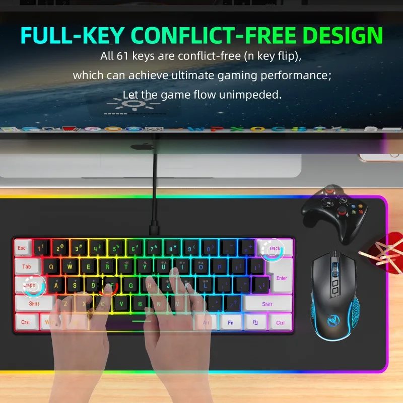 キーボードとマウス 60% コンピューターゲームコンボキット - Gaming Keyboard And Mouse Set のレビューと価格