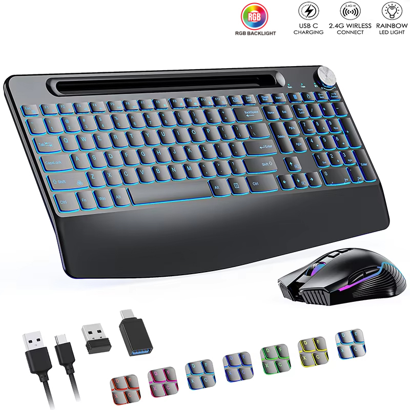 ワイヤレスキーボードとマウスのセットCタイプ,リストレスト付 - Gaming Keyboard And Mouse Set のレビューと価格