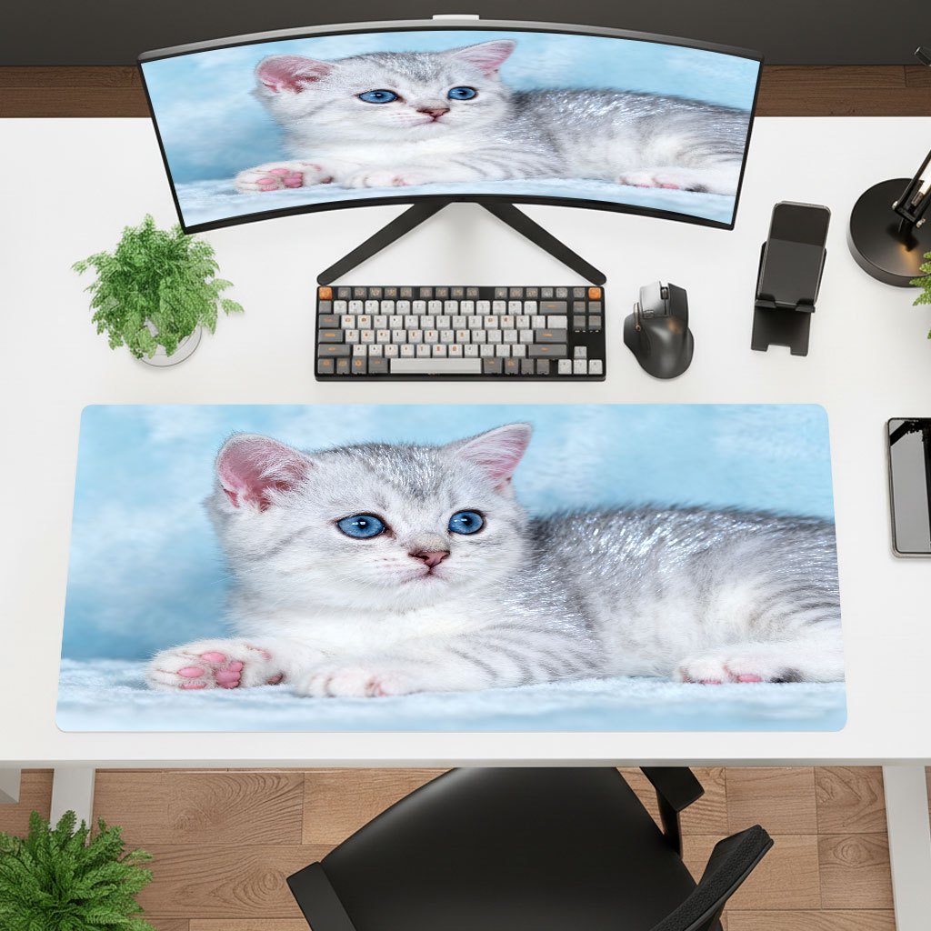 ブランドアイアンアートデスクマットかわいい子猫滑り止め洗える - Gaming Keyboard Brand のレビューと価格
