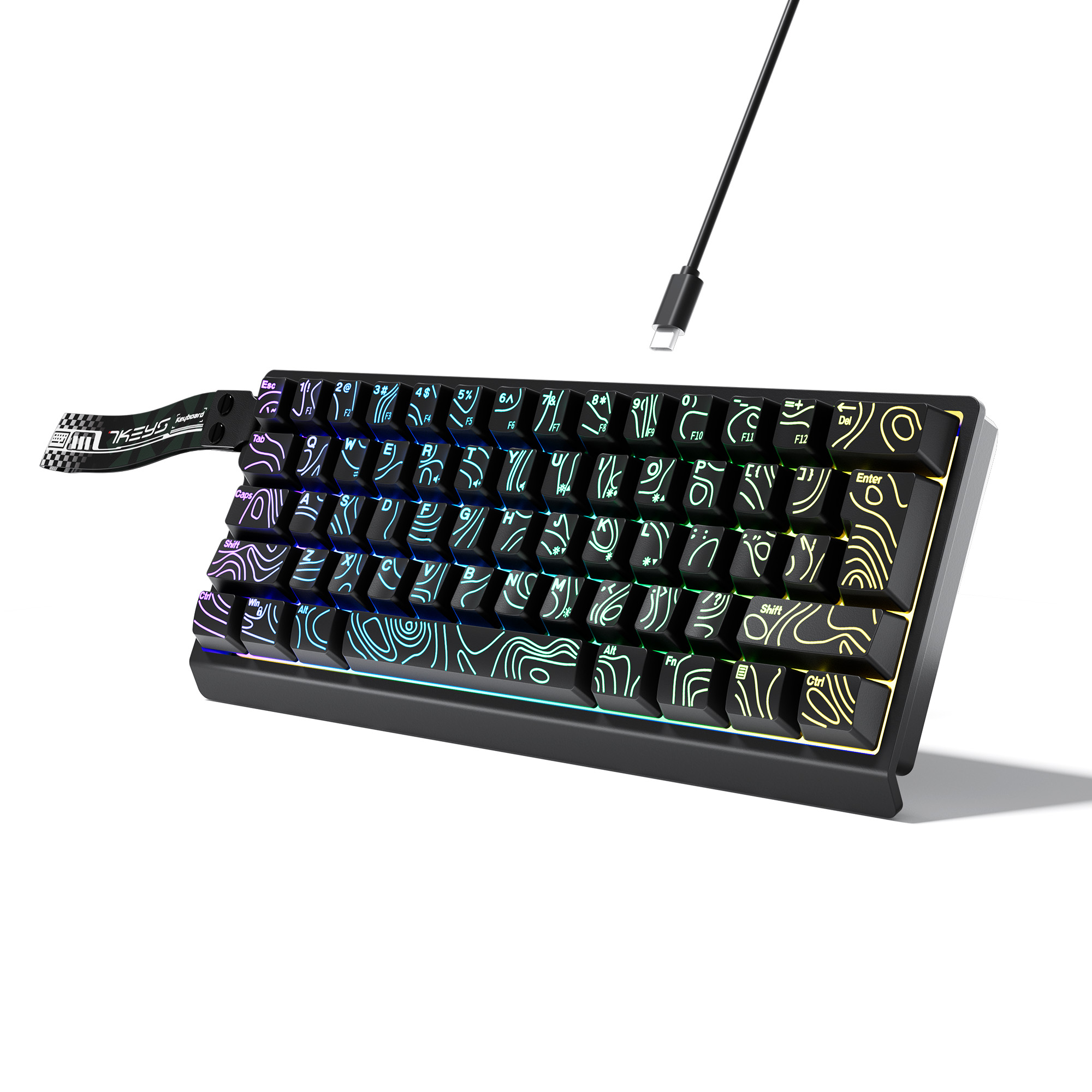 60%コンパクト有線キーボード、RGBバックライトとグラデー - Gaming Keyboard Thocky のレビューと価格