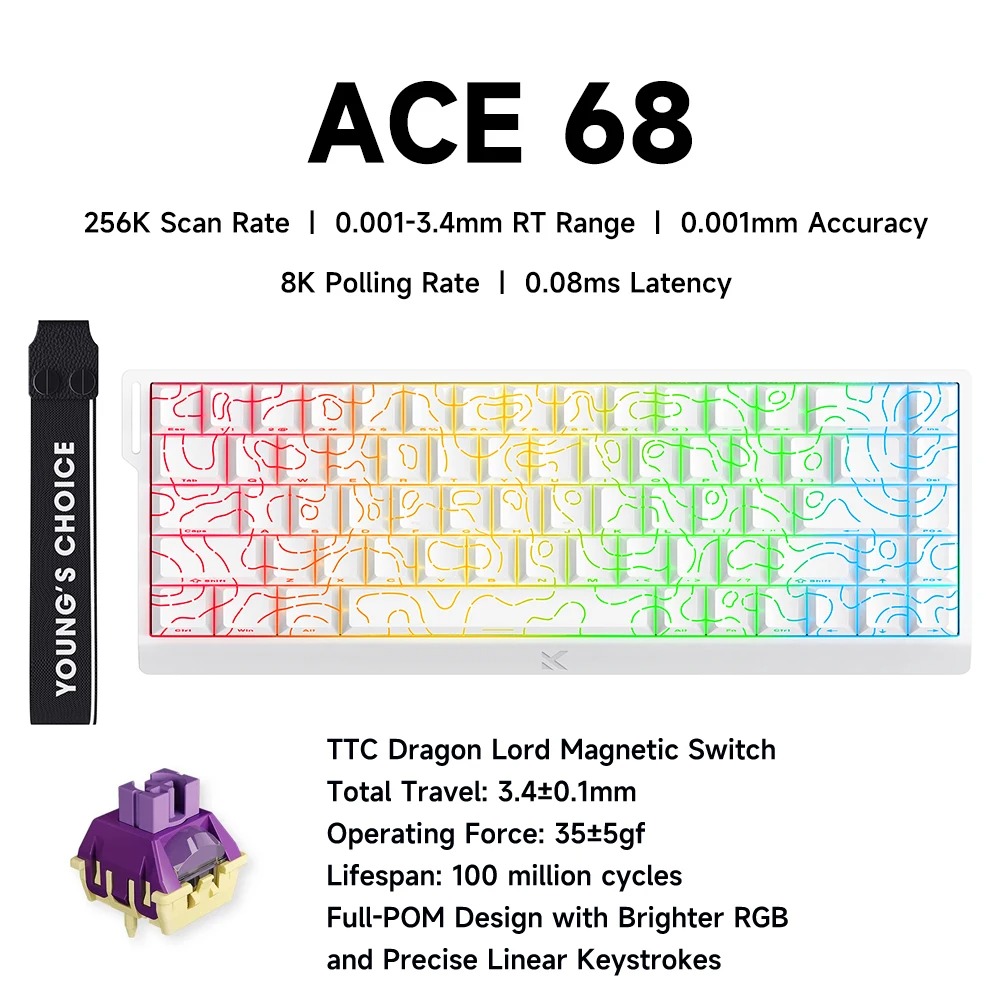 MCHOSE ACE 68 磁気スイッチゲーミングキーボード - Gaming Keyboard Hall Effect Switches のレビューと価格