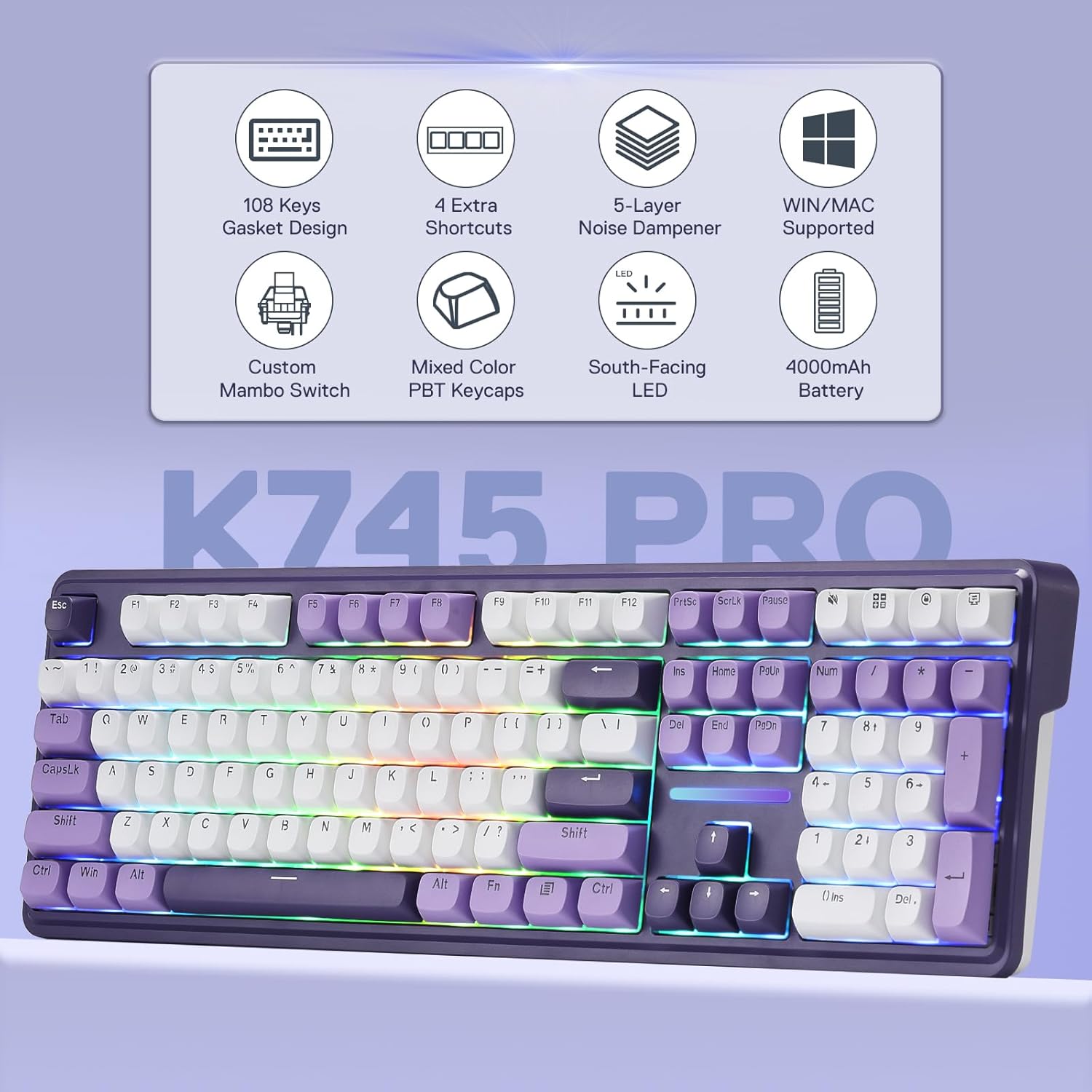 Redragon K745 PRO ワイヤレス ガスケット  - Gaming Keyboard Thocky のレビューと価格